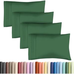 imageQueen Pillow Cases Set of 4  Ultra Soft Hotel Quality Pillowcase Covers  Comfy Cozy ampamp Wrinkle Free  Shrink Stain ampamp Fade Resistant  Machine Washable Pillow Protectors  4 Piece Set  Terracotta31  Emerald Green