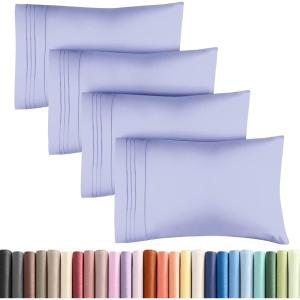 imageQueen Pillow Cases Set of 4  Ultra Soft Hotel Quality Pillowcase Covers  Comfy Cozy ampamp Wrinkle Free  Shrink Stain ampamp Fade Resistant  Machine Washable Pillow Protectors  4 Piece Set  Terracotta35  Lavender