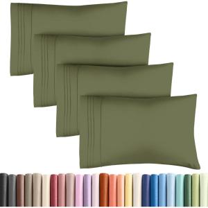 imageQueen Pillow Cases Set of 4  Ultra Soft Hotel Quality Pillowcase Covers  Comfy Cozy ampamp Wrinkle Free  Shrink Stain ampamp Fade Resistant  Machine Washable Pillow Protectors  4 Piece Set  Terracotta30  Sage Green