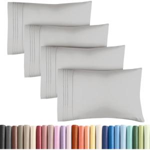 imageQueen Pillow Cases Set of 4  Ultra Soft Hotel Quality Pillowcase Covers  Comfy Cozy ampamp Wrinkle Free  Shrink Stain ampamp Fade Resistant  Machine Washable Pillow Protectors  4 Piece Set  Terracotta03  French Grey