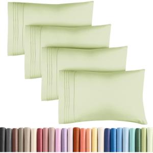 imageQueen Pillow Cases Set of 4  Ultra Soft Hotel Quality Pillowcase Covers  Comfy Cozy ampamp Wrinkle Free  Shrink Stain ampamp Fade Resistant  Machine Washable Pillow Protectors  4 Piece Set  Terracotta29  Light Sage Green