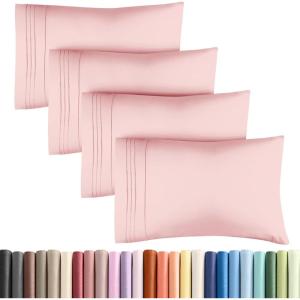 imageQueen Pillow Cases Set of 4  Ultra Soft Hotel Quality Pillowcase Covers  Comfy Cozy ampamp Wrinkle Free  Shrink Stain ampamp Fade Resistant  Machine Washable Pillow Protectors  4 Piece Set  Terracotta33  Baby Pink