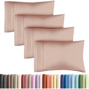 imageQueen Pillow Cases Set of 4  Ultra Soft Hotel Quality Pillowcase Covers  Comfy Cozy ampamp Wrinkle Free  Shrink Stain ampamp Fade Resistant  Machine Washable Pillow Protectors  4 Piece Set  Terracotta38  Mauve