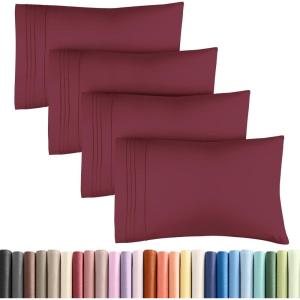 imageQueen Pillow Cases Set of 4  Ultra Soft Hotel Quality Pillowcase Covers  Comfy Cozy ampamp Wrinkle Free  Shrink Stain ampamp Fade Resistant  Machine Washable Pillow Protectors  4 Piece Set  Terracotta27  Burgundy