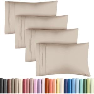 imageQueen Pillow Cases Set of 4  Ultra Soft Hotel Quality Pillowcase Covers  Comfy Cozy ampamp Wrinkle Free  Shrink Stain ampamp Fade Resistant  Machine Washable Pillow Protectors  4 Piece Set  Terracotta13  Wheat