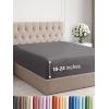 imageExtra Deep Split King Fitted Sheet  Hotel Luxury Single Fitted Sheet Only  Easily Fits 18 inch to 24 inch Mattress  Ultra Soft Wrinkle Free wExtra Deep Pockets  Breathable ampamp Comfy  Light Grey07  Dark Grey