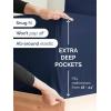 imageExtra Deep Split King Fitted Sheet  Hotel Luxury Single Fitted Sheet Only  Easily Fits 18 inch to 24 inch Mattress  Ultra Soft Wrinkle Free wExtra Deep Pockets  Breathable ampamp Comfy  Light Grey24  Navy Blue