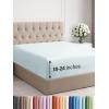 imageExtra Deep Split King Fitted Sheet  Hotel Luxury Single Fitted Sheet Only  Easily Fits 18 inch to 24 inch Mattress  Ultra Soft Wrinkle Free wExtra Deep Pockets  Breathable ampamp Comfy  Light Grey17  Ice Blue