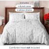imageDuvet Cover Queen Size Set  Extra Soft Floral Duvet Cover 90 x 90 with 2 Pillow Shams  Comfy Breathable Floral Bedding Set  Hotel Luxury EasyCare ampamp Fade Free with Zipper Closures ampamp Ties  PlantsPlants No Comforter