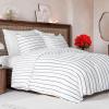 imageDuvet Cover Queen Size Set  Extra Soft Floral Duvet Cover 90 x 90 with 2 Pillow Shams  Comfy Breathable Floral Bedding Set  Hotel Luxury EasyCare ampamp Fade Free with Zipper Closures ampamp Ties  PlantsNavy Stripe No Comforter