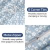 imageDuvet Cover Queen Size Set  Extra Soft Floral Duvet Cover 90 x 90 with 2 Pillow Shams  Comfy Breathable Floral Bedding Set  Hotel Luxury EasyCare ampamp Fade Free with Zipper Closures ampamp Ties  PlantsBlue Meadow No Comforter