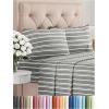 imageKing Size 4 Piece Sheet Set  Comfy Breathable ampamp Cooling Bed Sheets Set  Hotel Luxury Bedding for Women Men Kids Teens Boys ampamp Girls  Deep Pockets UltraSoft Wrinkle Free  OekoTex  Burgundy45  Grey Stripes 3