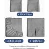 imageKing Size 4 Piece Sheet Set  Comfy Breathable ampamp Cooling Bed Sheets Set  Hotel Luxury Bedding for Women Men Kids Teens Boys ampamp Girls  Deep Pockets UltraSoft Wrinkle Free  OekoTex  Burgundy06  Heathered Grey