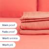 imageKing Size 4 Piece Sheet Set  Comfy Breathable ampamp Cooling Bed Sheets Set  Hotel Luxury Bedding for Women Men Kids Teens Boys ampamp Girls  Deep Pockets UltraSoft Wrinkle Free  OekoTex  Burgundy39  Coral