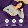 imageKing Size 4 Piece Sheet Set  Comfy Breathable ampamp Cooling Bed Sheets Set  Hotel Luxury Bedding for Women Men Kids Teens Boys ampamp Girls  Deep Pockets UltraSoft Wrinkle Free  OekoTex  Burgundy37  Purple