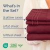 imageKing Size 4 Piece Sheet Set  Comfy Breathable ampamp Cooling Bed Sheets Set  Hotel Luxury Bedding for Women Men Kids Teens Boys ampamp Girls  Deep Pockets UltraSoft Wrinkle Free  OekoTex  Burgundy27  Burgundy