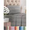 imageKing Size 4 Piece Sheet Set  Comfy Breathable ampamp Cooling Bed Sheets Set  Hotel Luxury Bedding for Women Men Kids Teens Boys ampamp Girls  Deep Pockets UltraSoft Wrinkle Free  OekoTex  Burgundy45  Grey Stripes 3