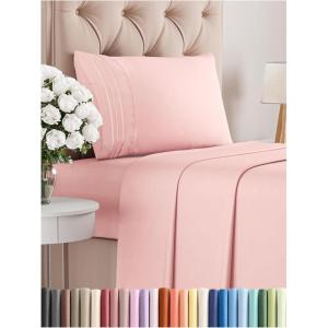 imageKing Size 4 Piece Sheet Set  Comfy Breathable ampamp Cooling Bed Sheets Set  Hotel Luxury Bedding for Women Men Kids Teens Boys ampamp Girls  Deep Pockets UltraSoft Wrinkle Free  OekoTex  Burgundy33  Baby Pink
