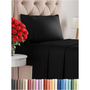imageKing Size 4 Piece Sheet Set  Comfy Breathable ampamp Cooling Bed Sheets Set  Hotel Luxury Bedding for Women Men Kids Teens Boys ampamp Girls  Deep Pockets UltraSoft Wrinkle Free  OekoTex  Burgundy25  Black