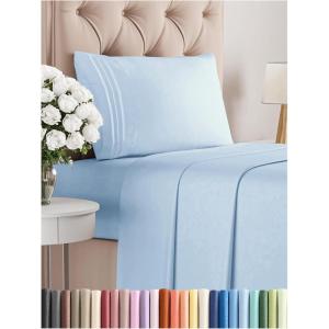 imageKing Size 4 Piece Sheet Set  Comfy Breathable ampamp Cooling Bed Sheets Set  Hotel Luxury Bedding for Women Men Kids Teens Boys ampamp Girls  Deep Pockets UltraSoft Wrinkle Free  OekoTex  Burgundy19  Baby Blue