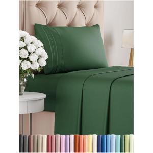 imageKing Size 4 Piece Sheet Set  Comfy Breathable ampamp Cooling Bed Sheets Set  Hotel Luxury Bedding for Women Men Kids Teens Boys ampamp Girls  Deep Pockets UltraSoft Wrinkle Free  OekoTex  Burgundy31  Emerald Green