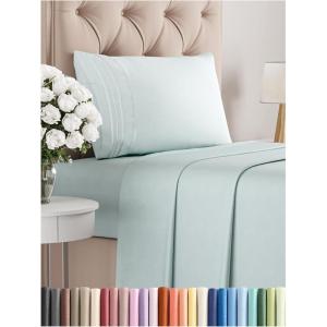 imageKing Size 4 Piece Sheet Set  Comfy Breathable ampamp Cooling Bed Sheets Set  Hotel Luxury Bedding for Women Men Kids Teens Boys ampamp Girls  Deep Pockets UltraSoft Wrinkle Free  OekoTex  Burgundy17  Ice Blue