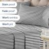 imageStriped Sheets  Blue ampamp White Striped Sheets  1 Flat ampamp 1 Fitted ampamp 2 Pillowcases w Deep Pockets  Wrinkle ampamp Fade Free  UltraSoft Breathable ampamp Cooling  Luxury Pinstripe Bedding  Cal King Size Set18  Black Pinstripe