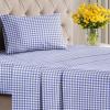 imageStriped Sheets  Blue ampamp White Striped Sheets  1 Flat ampamp 1 Fitted ampamp 2 Pillowcases w Deep Pockets  Wrinkle ampamp Fade Free  UltraSoft Breathable ampamp Cooling  Luxury Pinstripe Bedding  Cal King Size Set22  Blue Gingham