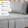 imageStriped Sheets  Blue ampamp White Striped Sheets  1 Flat ampamp 1 Fitted ampamp 2 Pillowcases w Deep Pockets  Wrinkle ampamp Fade Free  UltraSoft Breathable ampamp Cooling  Luxury Pinstripe Bedding  Cal King Size Set18  Black Pinstripe