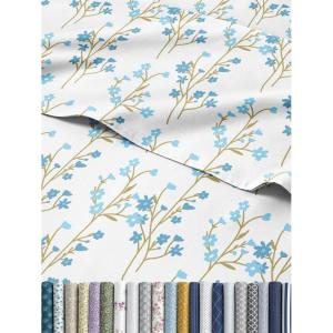 imageRainbow Striped Sheet Set  Colorful Striped Bed Set  1 Flat ampamp 1 Fitted Sheet ampamp 2 Pillowcases w Deep Pockets  Wrinkle ampamp Fade Resistant  Soft Breathable ampamp Cooling  Rainbow Bedding  Cal King Size05  Sea Spring