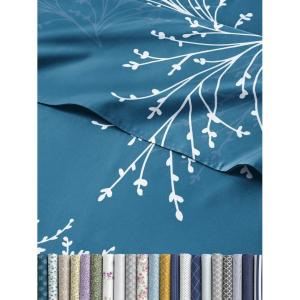 imageRainbow Striped Sheet Set  Colorful Striped Bed Set  1 Flat ampamp 1 Fitted Sheet ampamp 2 Pillowcases w Deep Pockets  Wrinkle ampamp Fade Resistant  Soft Breathable ampamp Cooling  Rainbow Bedding  Cal King Size04  Sea Spray