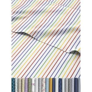 imageRainbow Striped Sheet Set  Colorful Striped Bed Set  1 Flat ampamp 1 Fitted Sheet ampamp 2 Pillowcases w Deep Pockets  Wrinkle ampamp Fade Resistant  Soft Breathable ampamp Cooling  Rainbow Bedding  Cal King Size21  Rainbow Stripe