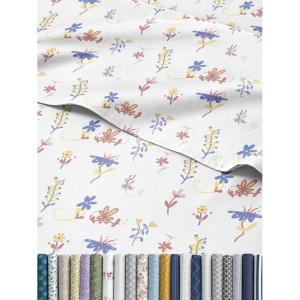 imageRainbow Striped Sheet Set  Colorful Striped Bed Set  1 Flat ampamp 1 Fitted Sheet ampamp 2 Pillowcases w Deep Pockets  Wrinkle ampamp Fade Resistant  Soft Breathable ampamp Cooling  Rainbow Bedding  Cal King Size13  Calico