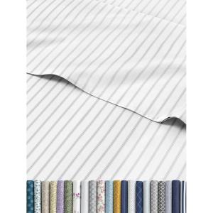 imageStriped Sheets  Blue ampamp White Striped Sheets  1 Flat ampamp 1 Fitted ampamp 2 Pillowcases w Deep Pockets  Wrinkle ampamp Fade Free  UltraSoft Breathable ampamp Cooling  Luxury Pinstripe Bedding  Cal King Size Set31  Misty Stripes