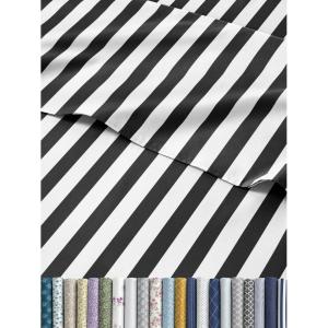 imageStriped Sheets  Blue ampamp White Striped Sheets  1 Flat ampamp 1 Fitted ampamp 2 Pillowcases w Deep Pockets  Wrinkle ampamp Fade Free  UltraSoft Breathable ampamp Cooling  Luxury Pinstripe Bedding  Cal King Size Set18  Black Pinstripe