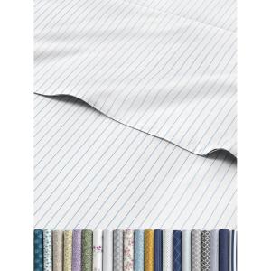 imageStriped Sheets  Blue ampamp White Striped Sheets  1 Flat ampamp 1 Fitted ampamp 2 Pillowcases w Deep Pockets  Wrinkle ampamp Fade Free  UltraSoft Breathable ampamp Cooling  Luxury Pinstripe Bedding  Cal King Size Set42  Sky Blue Pinstripe