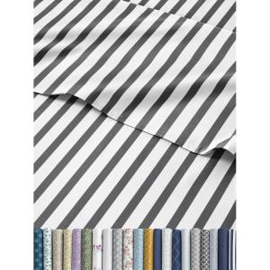 imageStriped Sheets  Blue ampamp White Striped Sheets  1 Flat ampamp 1 Fitted ampamp 2 Pillowcases w Deep Pockets  Wrinkle ampamp Fade Free  UltraSoft Breathable ampamp Cooling  Luxury Pinstripe Bedding  Cal King Size Set17  Railroad Stripe
