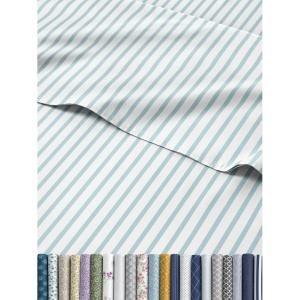 imageStriped Sheets  Blue ampamp White Striped Sheets  1 Flat ampamp 1 Fitted ampamp 2 Pillowcases w Deep Pockets  Wrinkle ampamp Fade Free  UltraSoft Breathable ampamp Cooling  Luxury Pinstripe Bedding  Cal King Size Set02  Sky Stripe