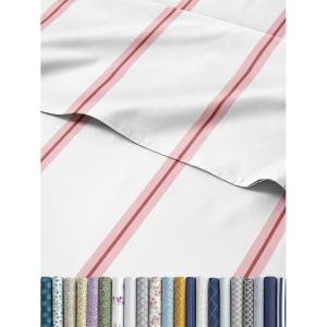 imageStriped Sheets  Blue ampamp White Striped Sheets  1 Flat ampamp 1 Fitted ampamp 2 Pillowcases w Deep Pockets  Wrinkle ampamp Fade Free  UltraSoft Breathable ampamp Cooling  Luxury Pinstripe Bedding  Cal King Size Set11  Red Stripe