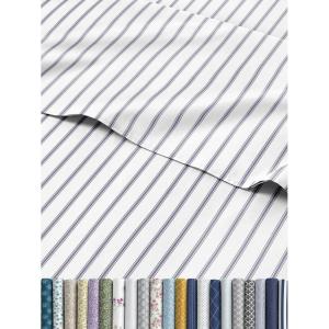 imageStriped Sheets  Blue ampamp White Striped Sheets  1 Flat ampamp 1 Fitted ampamp 2 Pillowcases w Deep Pockets  Wrinkle ampamp Fade Free  UltraSoft Breathable ampamp Cooling  Luxury Pinstripe Bedding  Cal King Size Set37  Nautical Pinstripe