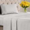 imageStriped Sheets  Grey Striped Sheets  1 Flat amp 1 Fitted amp 2 Pillowcases w Deep Pockets  Comfy Wrinkle amp Fade Free  UltraSoft Breathable amp Cooling  Luxury Pinstripe Bedding  Queen Size Bed Set63  Greyscale