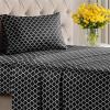 imageStriped Sheets  Grey Striped Sheets  1 Flat amp 1 Fitted amp 2 Pillowcases w Deep Pockets  Comfy Wrinkle amp Fade Free  UltraSoft Breathable amp Cooling  Luxury Pinstripe Bedding  Queen Size Bed Set56  Black Quatrefoil