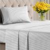 imageStriped Sheets  Grey Striped Sheets  1 Flat amp 1 Fitted amp 2 Pillowcases w Deep Pockets  Comfy Wrinkle amp Fade Free  UltraSoft Breathable amp Cooling  Luxury Pinstripe Bedding  Queen Size Bed Set33  Fine Lines
