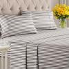 imageStriped Sheets  Grey Striped Sheets  1 Flat amp 1 Fitted amp 2 Pillowcases w Deep Pockets  Comfy Wrinkle amp Fade Free  UltraSoft Breathable amp Cooling  Luxury Pinstripe Bedding  Queen Size Bed Set45  Brown Stripe