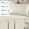 imageStriped Sheets  Grey Striped Sheets  1 Flat amp 1 Fitted amp 2 Pillowcases w Deep Pockets  Comfy Wrinkle amp Fade Free  UltraSoft Breathable amp Cooling  Luxury Pinstripe Bedding  Queen Size Bed Set73  Beige Ombre