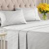 imageStriped Sheets  Grey Striped Sheets  1 Flat amp 1 Fitted amp 2 Pillowcases w Deep Pockets  Comfy Wrinkle amp Fade Free  UltraSoft Breathable amp Cooling  Luxury Pinstripe Bedding  Queen Size Bed Set59  Double Gray