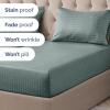 imageStriped Sheets  Grey Striped Sheets  1 Flat amp 1 Fitted amp 2 Pillowcases w Deep Pockets  Comfy Wrinkle amp Fade Free  UltraSoft Breathable amp Cooling  Luxury Pinstripe Bedding  Queen Size Bed Set36  Greeny Stripes
