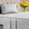 imageStriped Sheets  Grey Striped Sheets  1 Flat amp 1 Fitted amp 2 Pillowcases w Deep Pockets  Comfy Wrinkle amp Fade Free  UltraSoft Breathable amp Cooling  Luxury Pinstripe Bedding  Queen Size Bed Set46  Railroad Stripe