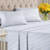 imageStriped Sheets  Grey Striped Sheets  1 Flat amp 1 Fitted amp 2 Pillowcases w Deep Pockets  Comfy Wrinkle amp Fade Free  UltraSoft Breathable amp Cooling  Luxury Pinstripe Bedding  Queen Size Bed Set70  Blue Double Stripes