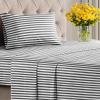 imageStriped Sheets  Grey Striped Sheets  1 Flat amp 1 Fitted amp 2 Pillowcases w Deep Pockets  Comfy Wrinkle amp Fade Free  UltraSoft Breathable amp Cooling  Luxury Pinstripe Bedding  Queen Size Bed Set47  Black Pinstripe